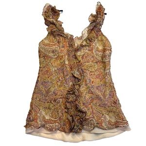 Silk Paisley Tie-Shoulder Lauren Ralph Lauren top Size 4